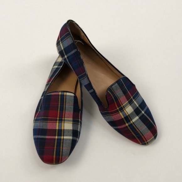 J. Crew Shoes - J. Crew Plaid Loafers / Slip on Flats, Size 7.5